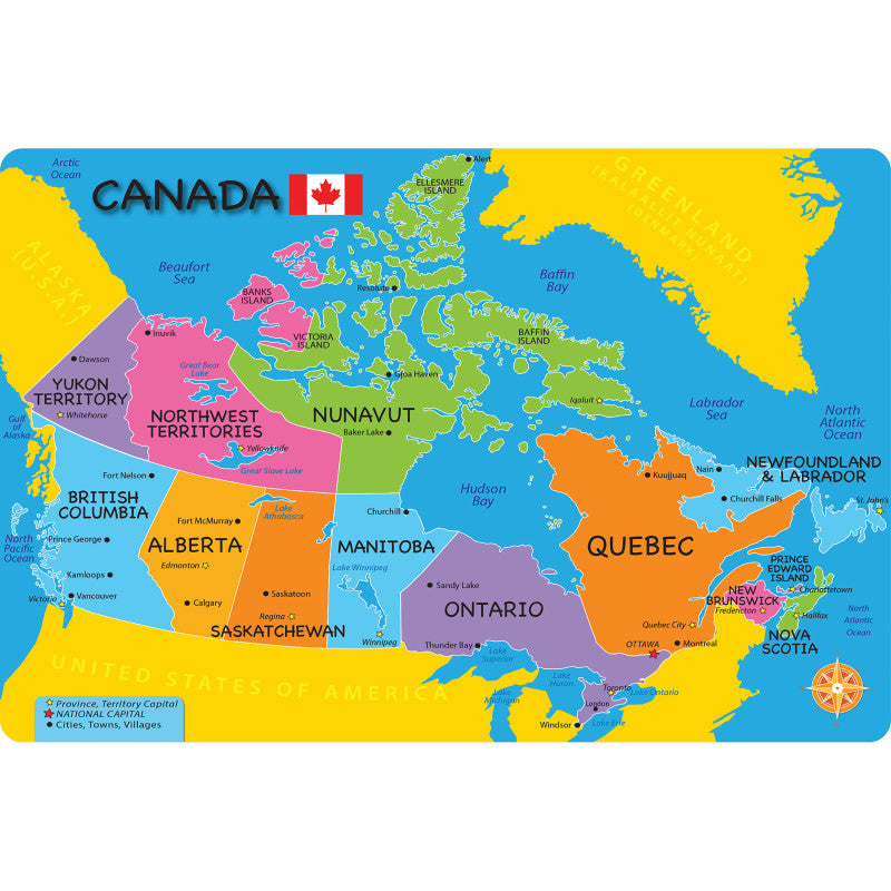 Smart Poly&trade;, The Original Fun Mat&trade;, Welcome Mat, 15.5" x 23.5", Canada Map