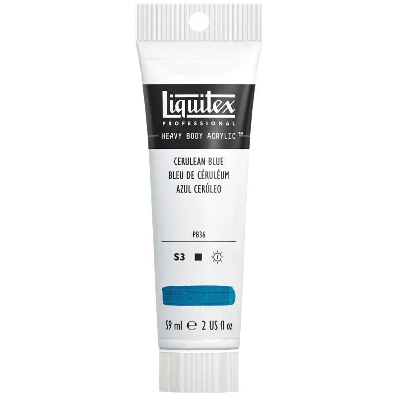 Professional Heavy Body Acrylic Paint, 59 mL Tube, Cerulean Blue