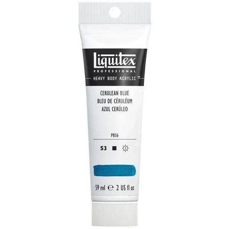 Professional Heavy Body Acrylic Paint, 59 mL Tube, Cerulean Blue