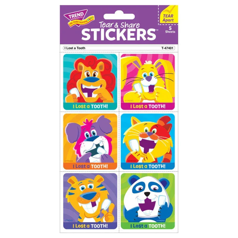 I Lost A Tooth Tear & Share Stickers&reg;, 30 Count