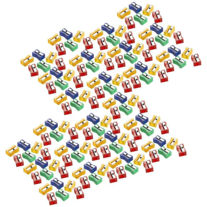 Plastic Pencil Sharpener, One Hole, Assorted Colors, Pack of 144