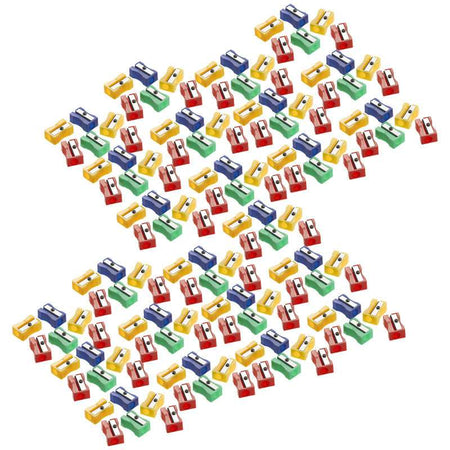 Plastic Pencil Sharpener, One Hole, Assorted Colors, Pack of 144