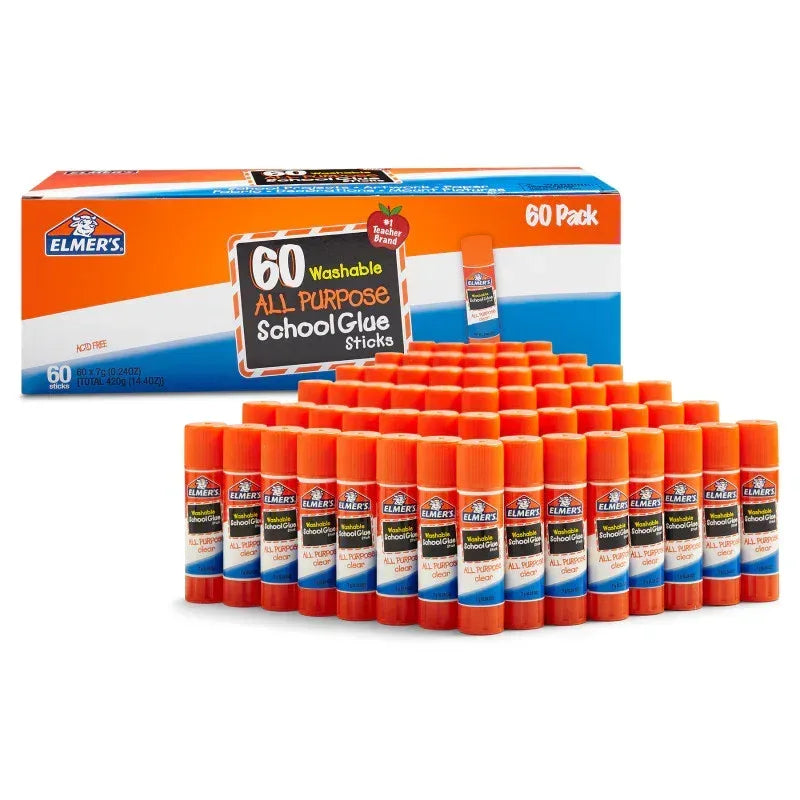 All Purpose School Glue Sticks, Washable, 7 Gram, 60 Count