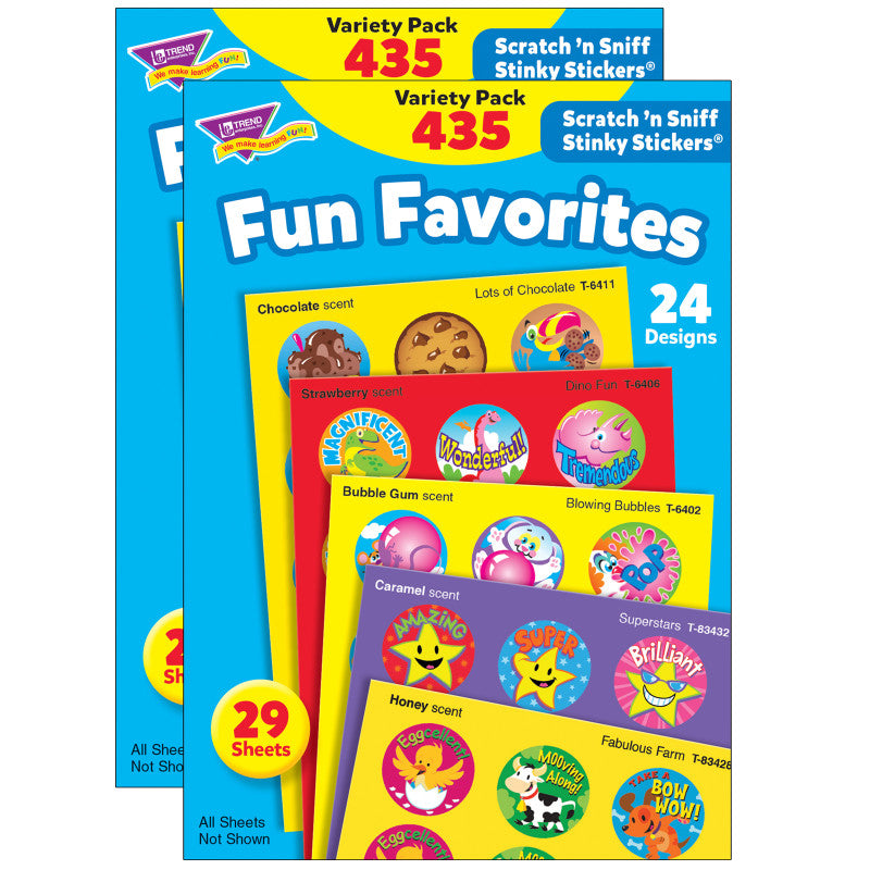 Fun Favorites Stinky Stickers&reg; Variety Pack, 435 Per Pack, 2 Packs