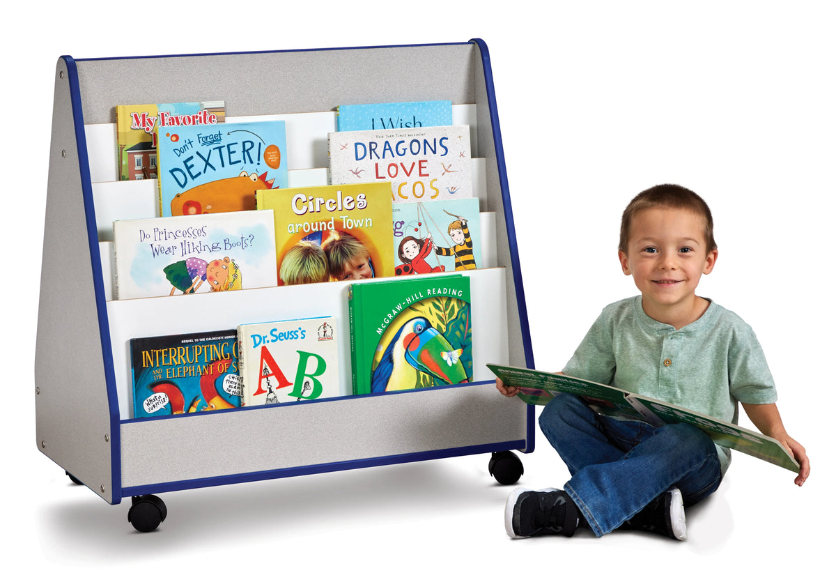Rainbow Accents® Double Sided Pick-a-Book Stand - Mobile - Blue