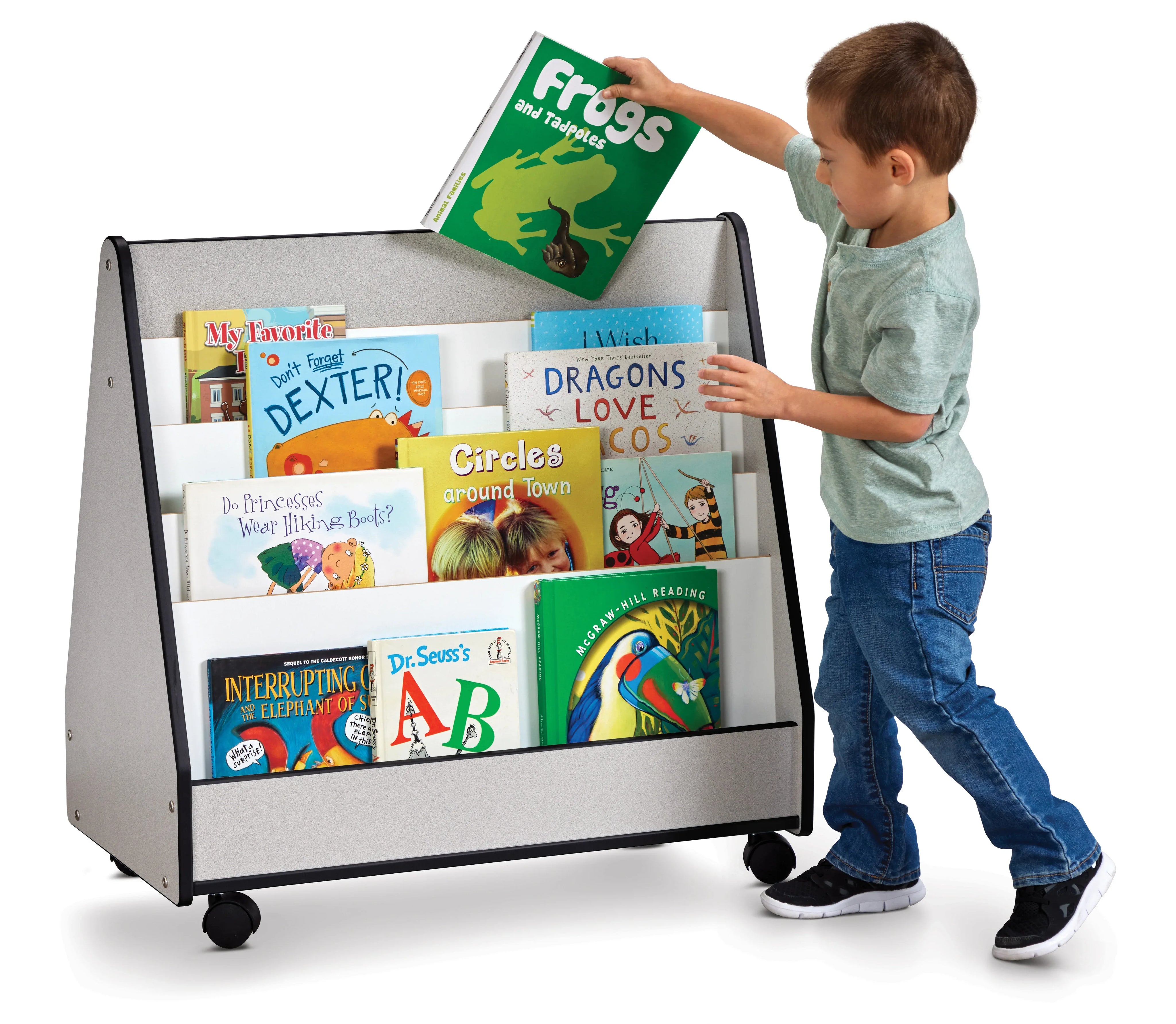 Rainbow Accents® Double Sided Pick-a-Book Stand - Mobile - Black