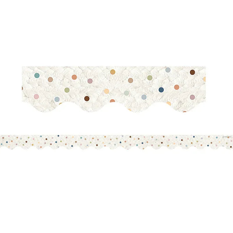 Everyone is Welcome Dots Scalloped Border Trim
