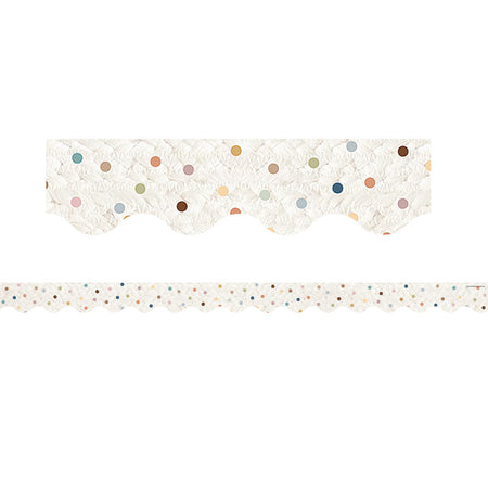 Everyone is Welcome Dots Scalloped Border Trim