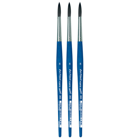 FORTE BASIC Student Brush, Synthetic, Acrylic, Round, Series 393, Size 8, Pack of 3