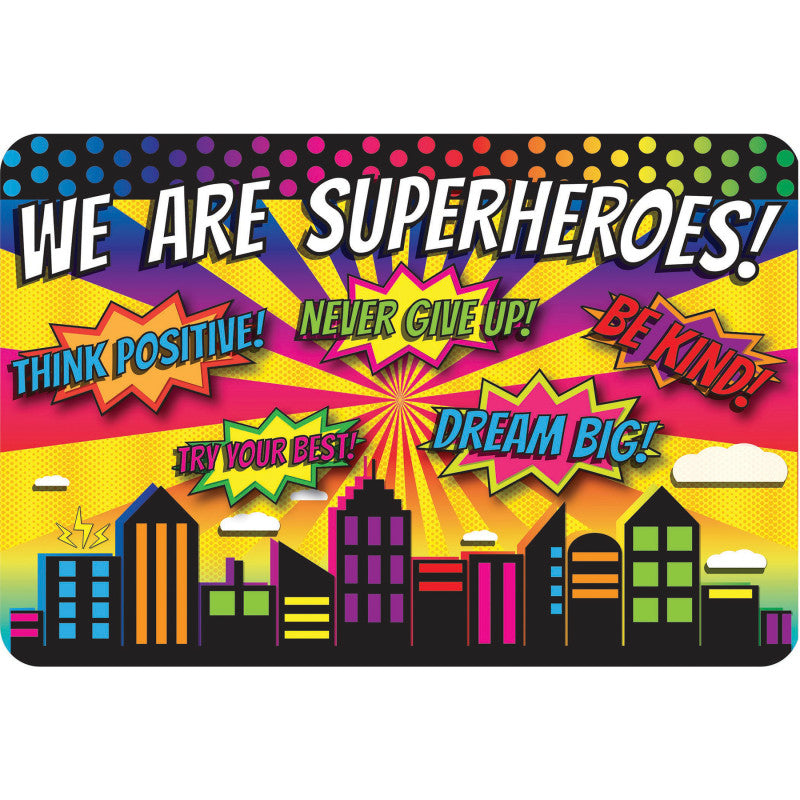 The Original Fun MatÂ® Computer Mouse Pad, 11.75x8 in, Superheroes, Positivity
