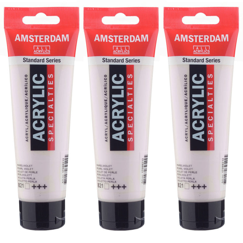 Standard Acrylic Paint, 120ml, Pearl Violet 821, Pack of 3