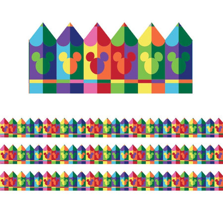 Geo Mickey&reg; Pencils Extra Wide Deco Trim, 37 Feet Per Pack, 3 Packs