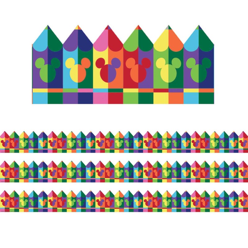 Geo Mickey&reg; Pencils Extra Wide Deco Trim, 37 Feet Per Pack, 3 Packs