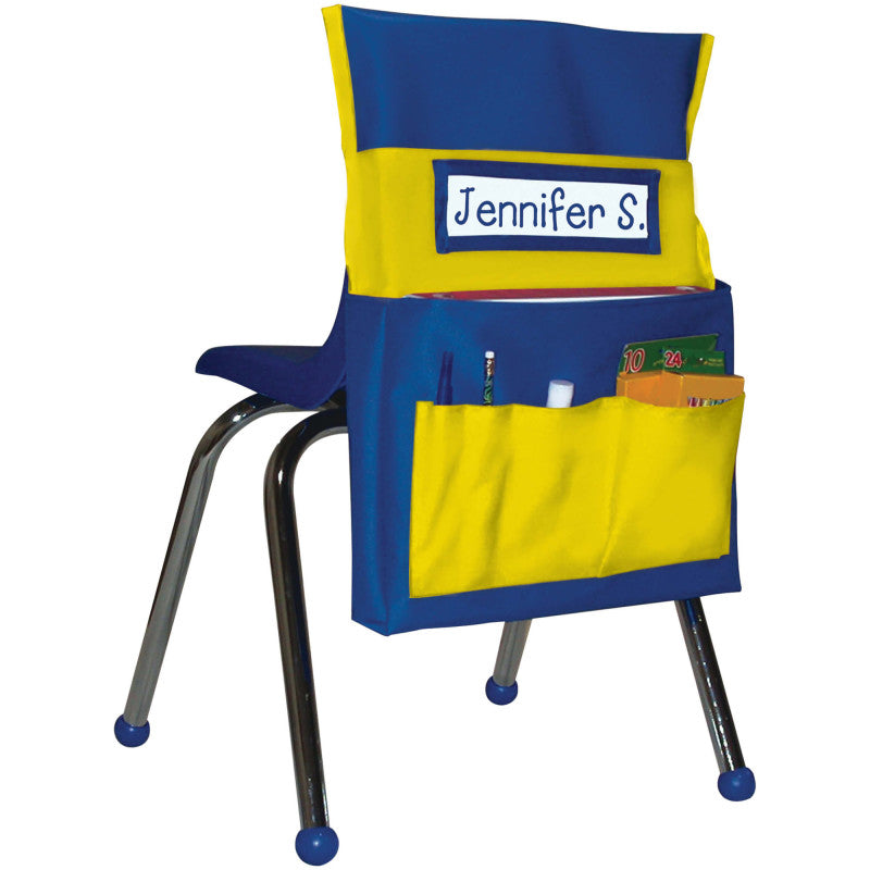 Chairback Buddy&trade; Pocket Chart, Blue/Yellow
