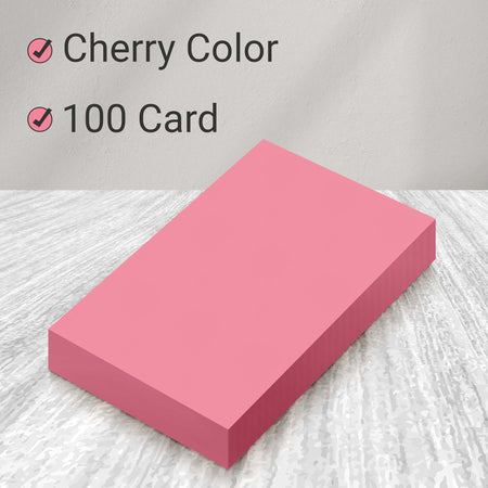 Cherry, (Red) Unruled Index Cards - 3x5 Inches - Pack of 100, (9150CH)