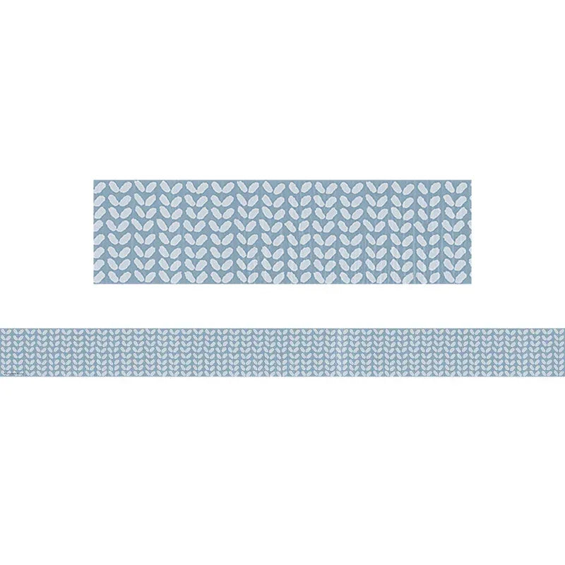 Classroom Cottage Blue Petals Straight Border Trim, 35 Feet
