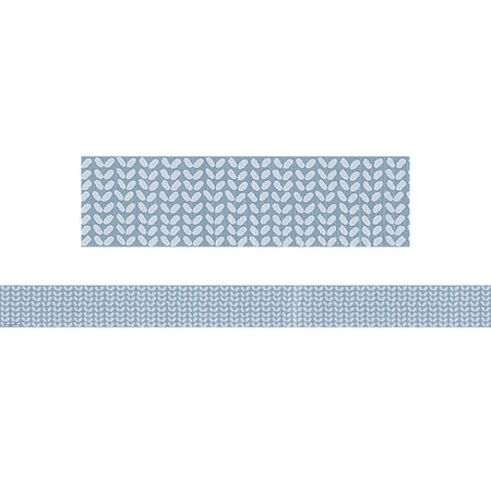 Classroom Cottage Blue Petals Straight Border Trim, 35 Feet