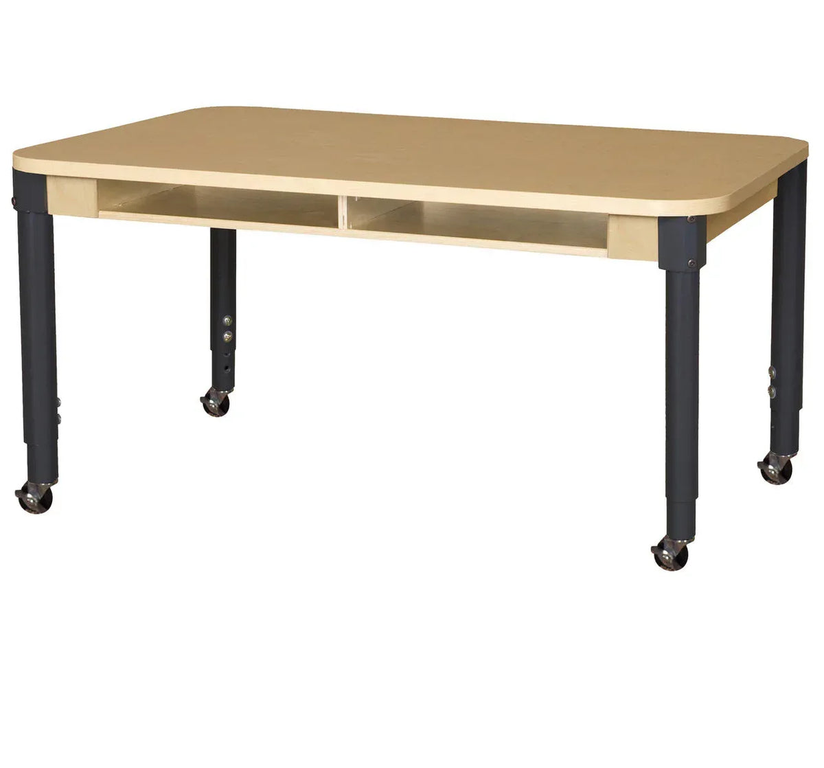 36" x 60" Four Seater High Pressure Laminate Desk with Hardwood Legs- 14"