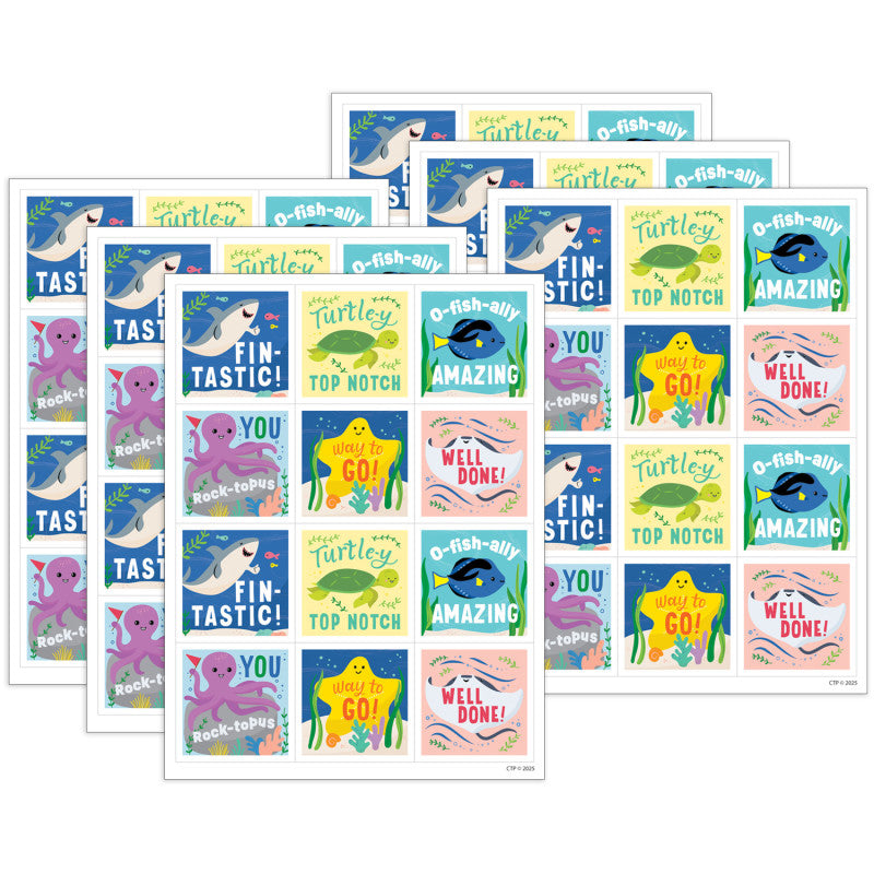 Sea Friends Reward Stickers, 60 Per Pack, 6 Packs