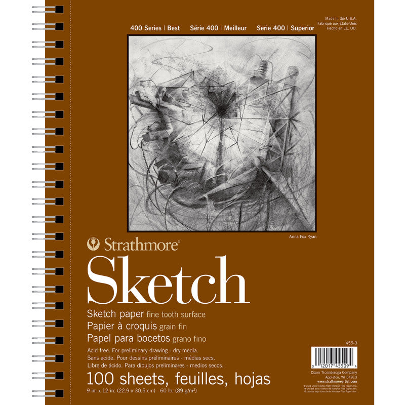 400 Series Sketch Pad, Side Wire Binding, 100 Sheet, 9x12 inch, 1 Count