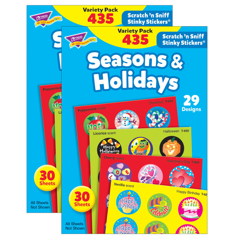 Seasons & Holidays Stinky Stickers&reg; Variety Pack, 435 Per Pack, 2 Packs