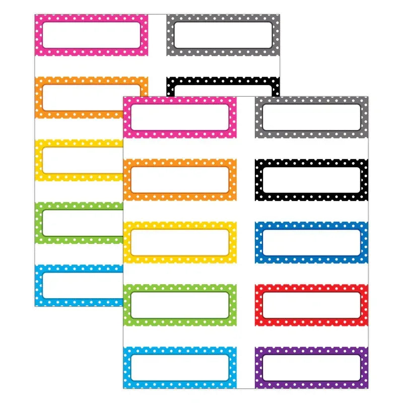 Polka Dots Magnetic Labels, 30 Per Pack, 2 Packs