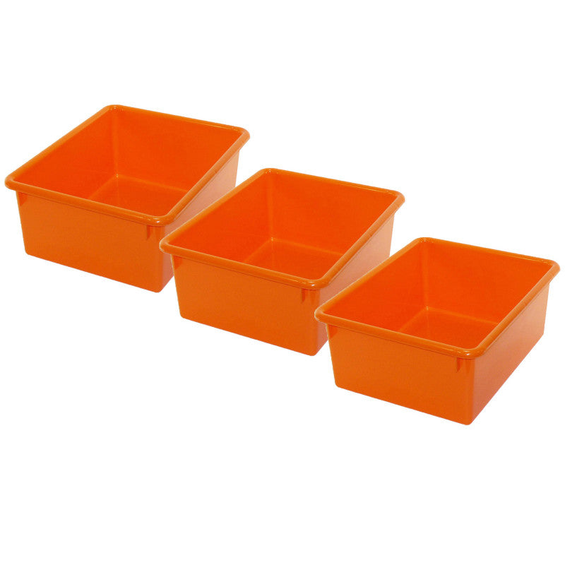 Stowaway&reg; 5" Letter Box no Lid, Orange, Pack of 3