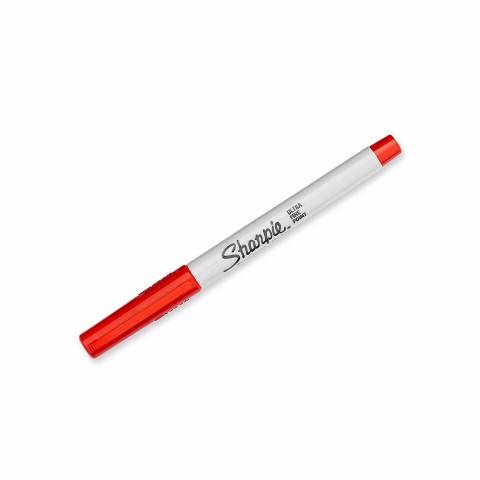 Sharpie Permanent Markers, Ultra Fine Point, Red, 37002