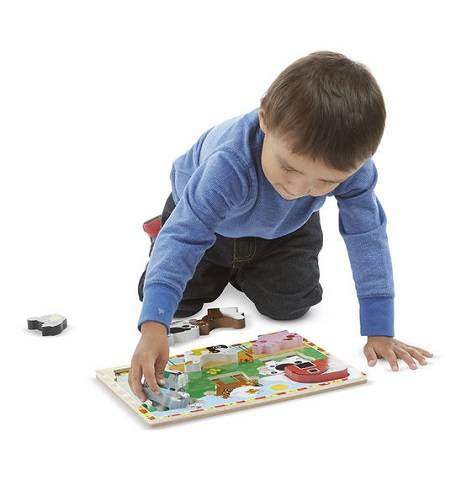 Melissa & Doug Farm Chunky Puzzle, 8 Pieces , item 3723