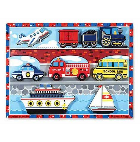 Melissa & Doug Vehicles Chunky Puzzle, 9 Pieces , item 3725