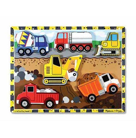 Melissa & Doug Construction Chunky Puzzle, 6 Pieces , item 3726