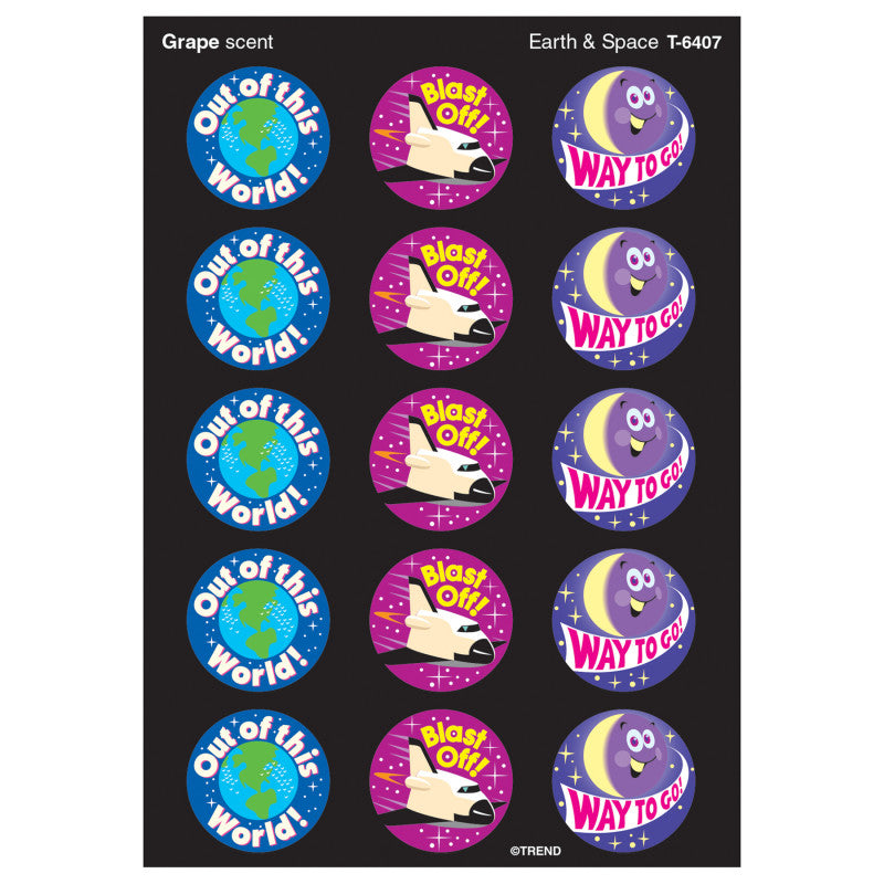 Earth & Space/Grape Stinky Stickers&reg;, 60 ct.