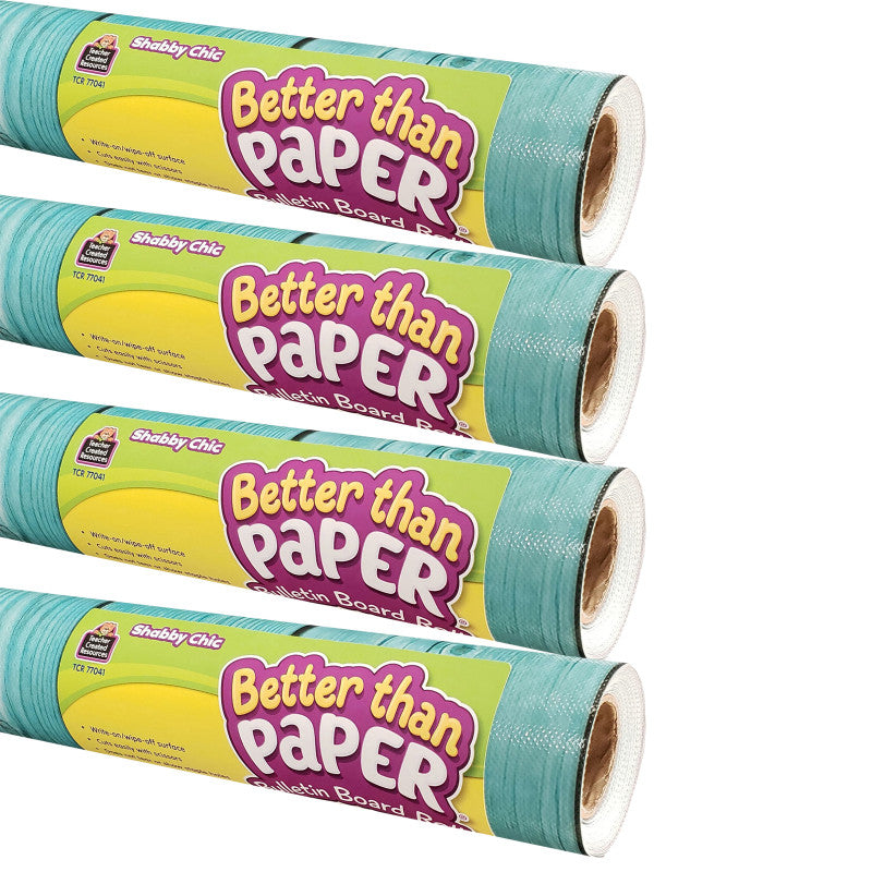 Better Than Paper&reg; Bulletin Board Roll, 4' x 12', Shabby Chic, Pack of 4