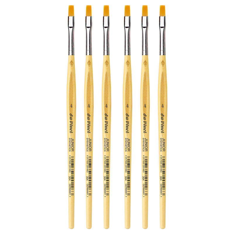JUNIOR Synthetics Student Brush, Synthetic, Tempera, Round, Series 304, Size 4, Pack of 6