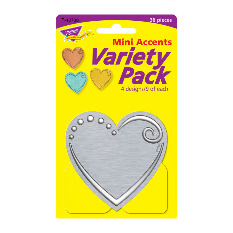 I &hearts; Metal&trade; Hearts Mini Accents Variety Pack, 36 ct