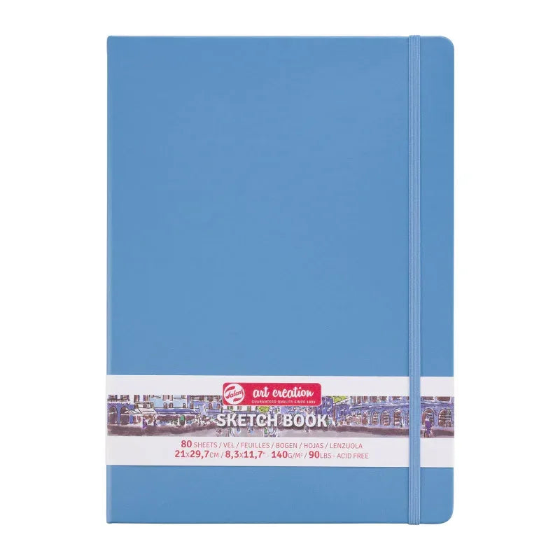 Sketchbook, 80 Sheets, 90lbs, Lake Blue Cover, 8.3" x 11.7" (A4)