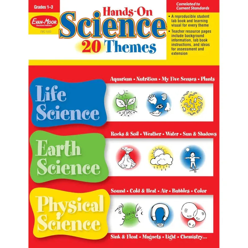 Hands-On Science 20 Themes Book, Grades 1-3