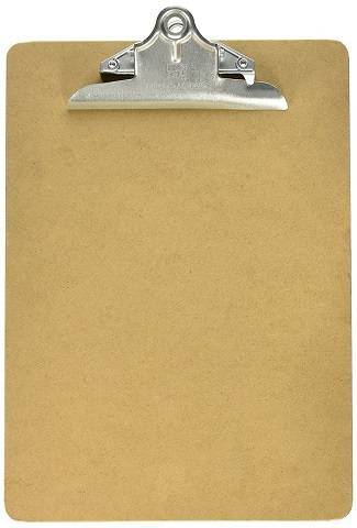 Clipboard - Masonite - Two Sided Smooth - Letter Size 9" x 12-1/2"