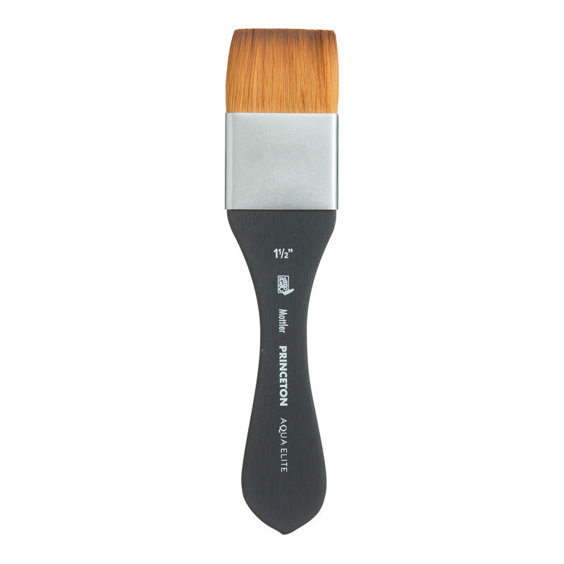 Aqua Elite Mottler Brush, Synthetic Bristles, Short Handle Watercolor Paintbrush, Matte Black, Size 1/2 inch, 1 Count