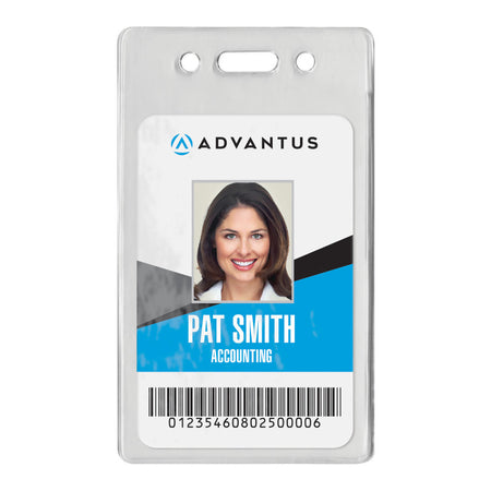 Proximity Badge Holders, Vertical, Clear, Pack of 50