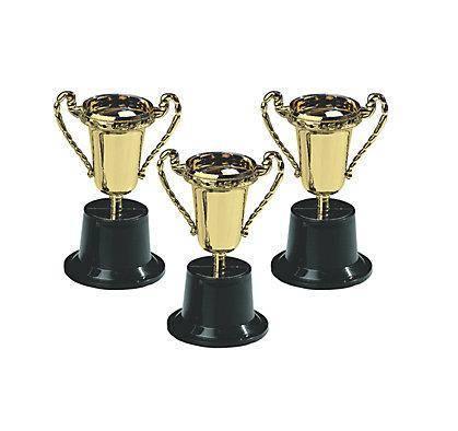 Plastic Goldtone Trophies - 12 per unit