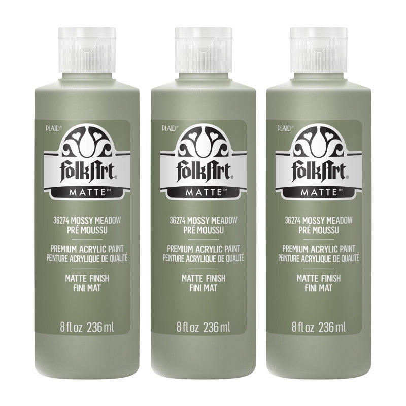 Acrylic Paint Matte, 8oz., Mossy Meadow, Pack of 3