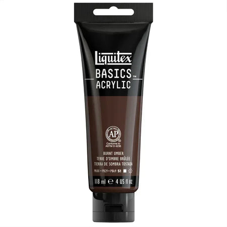 BASICS Acrylic Paint, 118 mL Tube, Burnt Umber