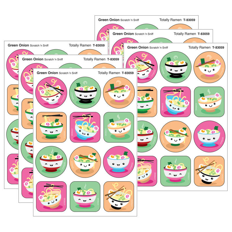 Totally Ramen, Green Onion Scent Scratch 'n Sniff Stinky Stickers&reg;, 48 Per Pack, 6 Packs