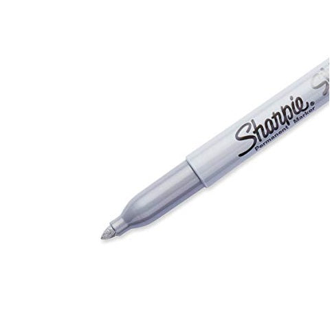 Sharpie Metallic Permanent Markers, Fine Point, Silver