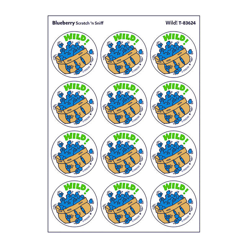 Wild!/Blueberry Scented Stickers, Pack of 24