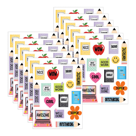 Cool for School Stickers, 90 Per Pack, 12 Packs