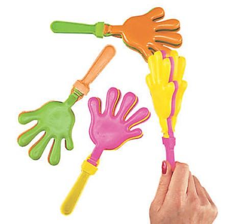 Plastic Hand Clappers - 7 1/2" -12/pk