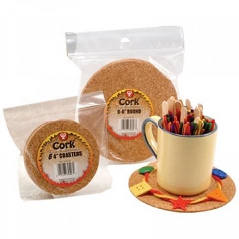 Hygloss 4" Cork Coasters 24/pack