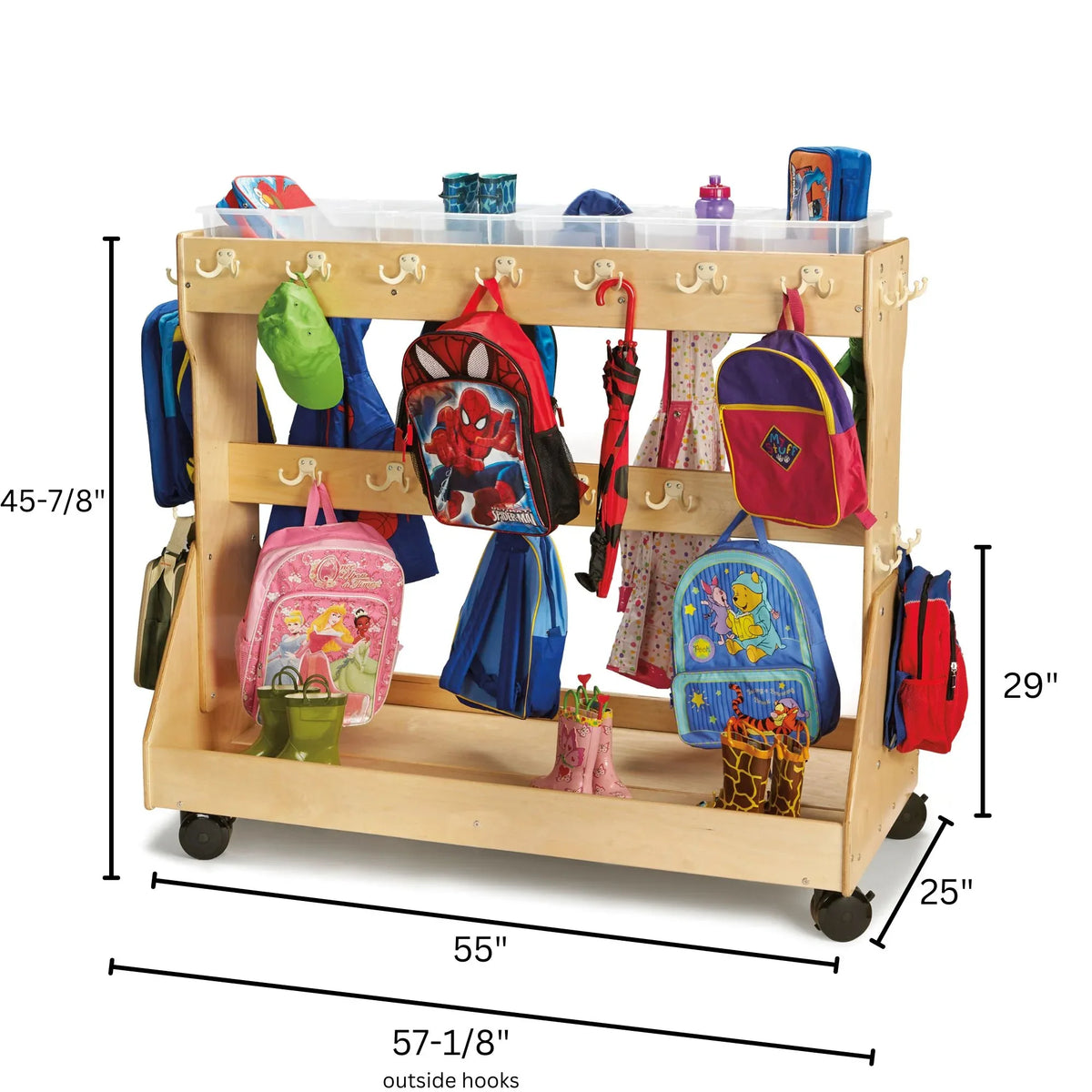 Jonti-Craft® Mobile Backpack Cart – with Clear Cubbie-Trays